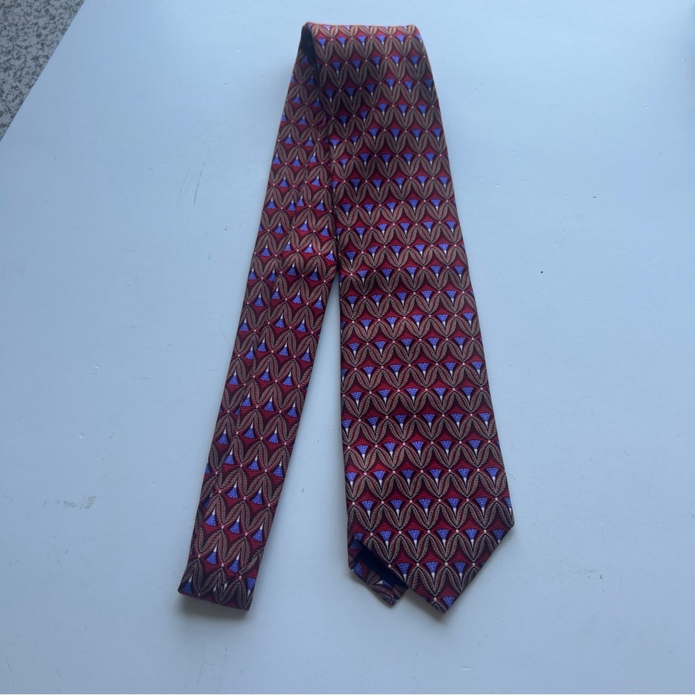 Joseph Abboud Multicolor Geometric Silk Tie